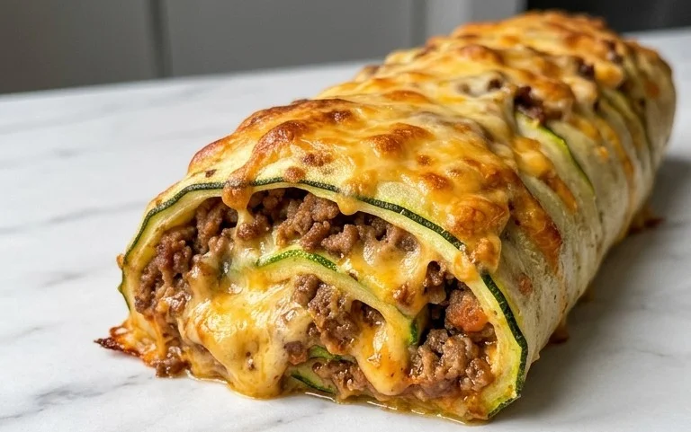 Zucchini-Hackfleisch-Rolle mit Cheddar: Einfach lecker!