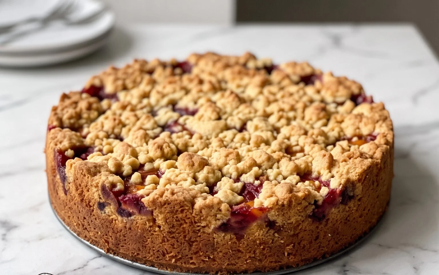 Prassel-Bauerntorte: Landcafé-Rezept mit Kompott
