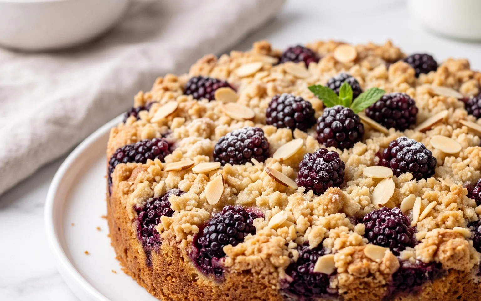 Brombeer-Mandelkuchen: Sommerlich mit Vanille-Streuseln